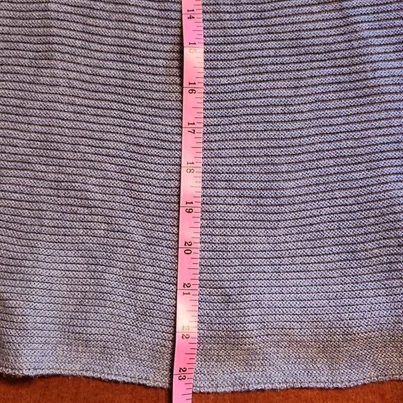 Sahalie Mock Neck Oversized Ribbed Knit Sweater, Medium, Blue - Picture 4 of 7